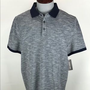 MICHAEL KORS Mens Polo Shirt Heather Gray Blue XL